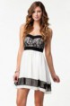 Lace Bandeau gasa Vestido skater