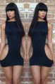 Negro S forma hueca fuera del Club Vestido ajustado