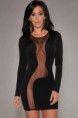 Acoplamiento negro mini vestido empalmado Sexy