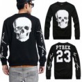 Printed skull fashion mens hood sweatshirt