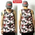 new fashion printed floral men racer back tank tops wholesale
