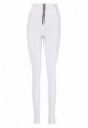 White Skintight Zipper Stretchable Leggings