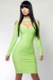 Sexy Bright Green Cut out Bodycon Dress
