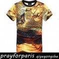 Fashion men print Leopard short sleeve animal 3d t shirt top Plus Size M/L/XL