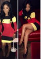 Fashoin Seductive Red Black Beige Polyester round neck Skinny Fashion Dresses 